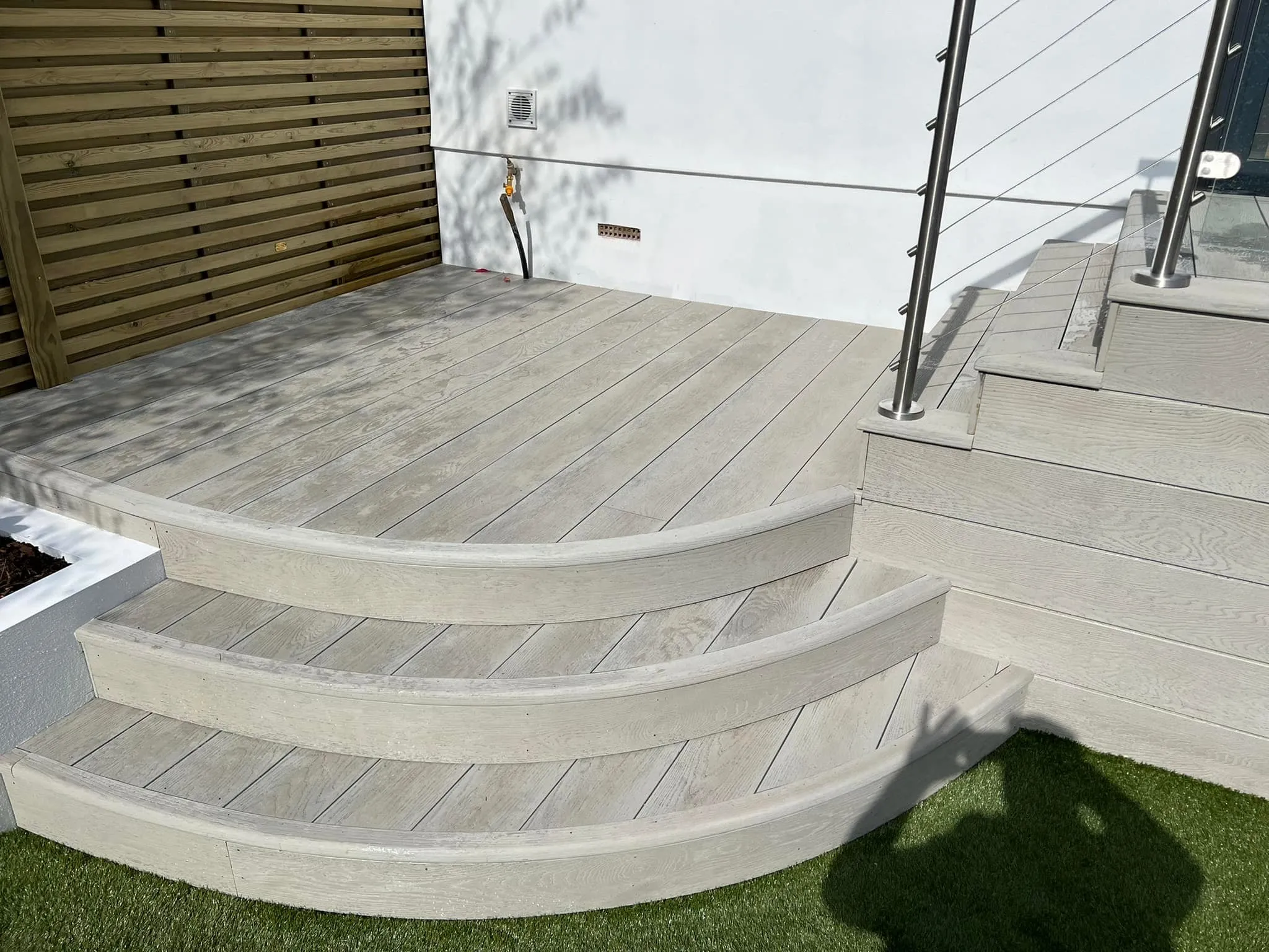 white large decking
