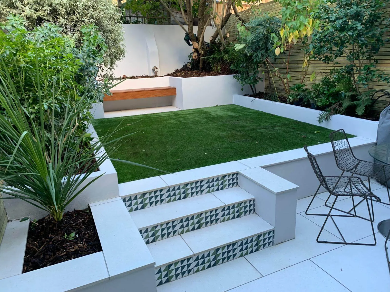 white stairs and border