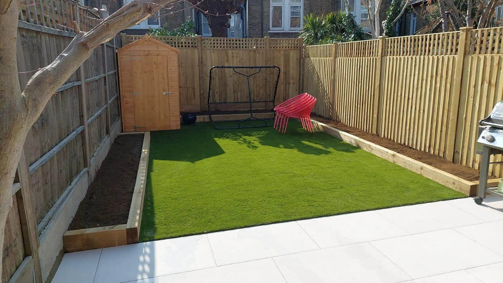 artificial grass in small garden