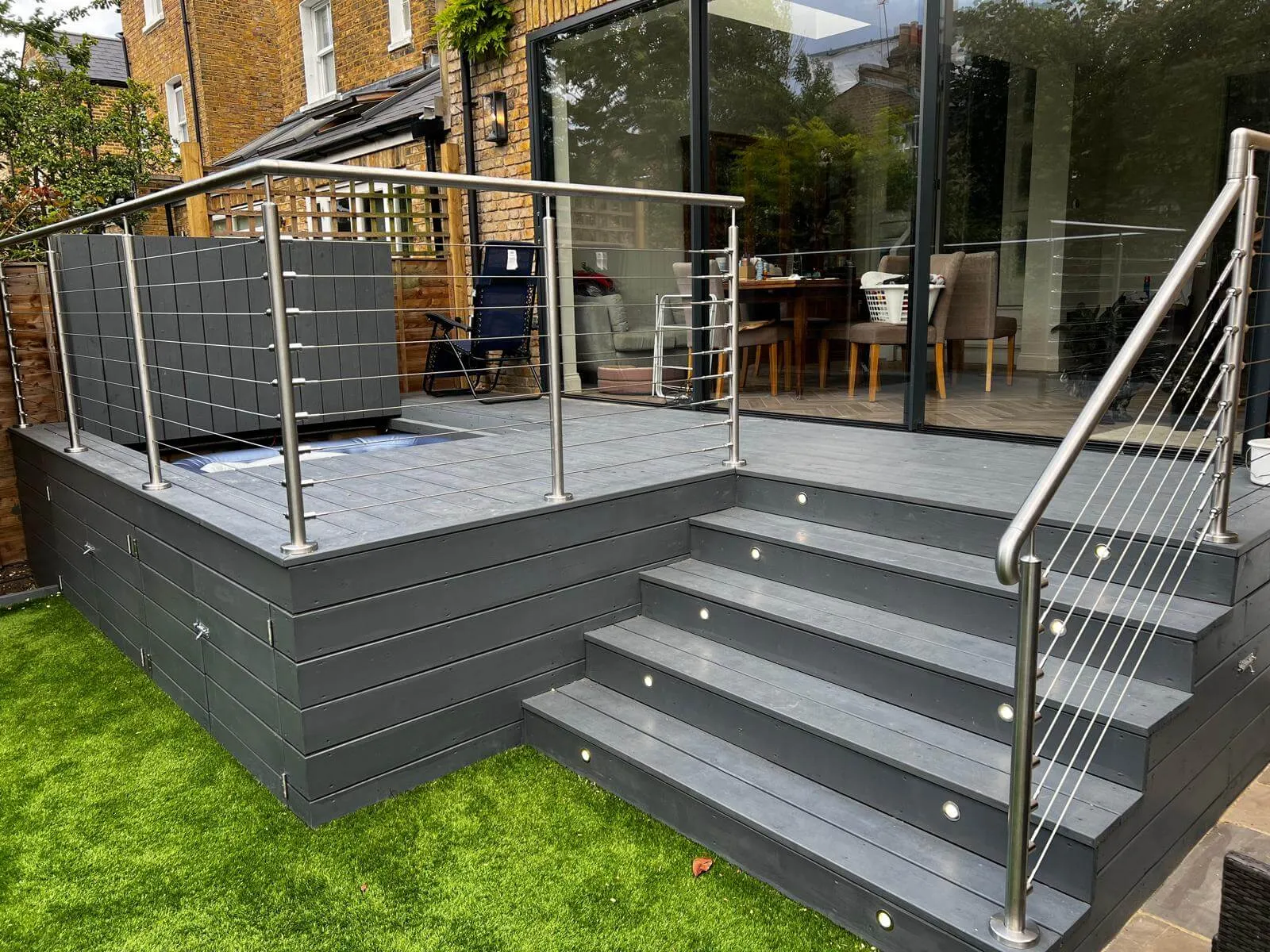 decking stairs from extension